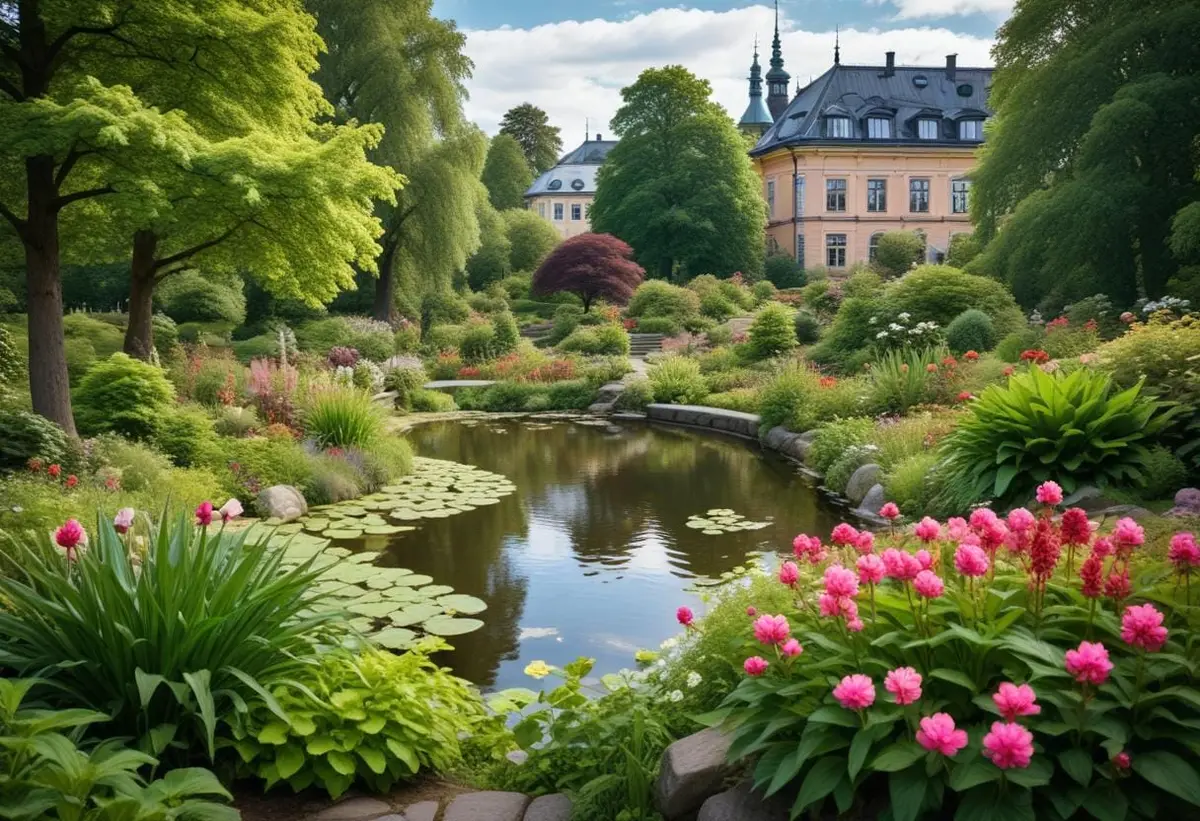 Upptäck grönskan i Botaniska trädgården i Stockholm illustration