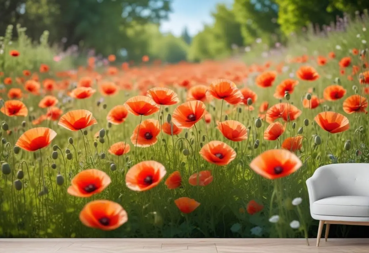 Odla dina egna vallmofrön och njut av blommor illustration
